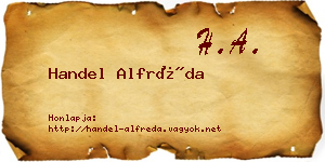 Handel Alfréda névjegykártya